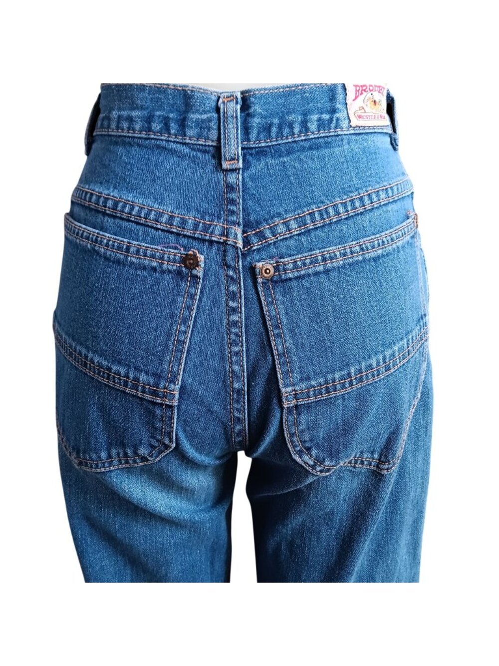 1970's Cowgirl Disco Vintage Women's Jeans 7/8 24x31 Brooks Western Wear Denim